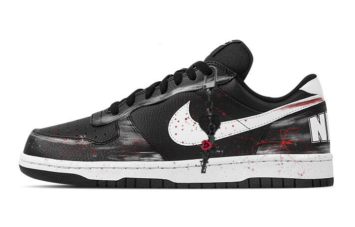 Nike Nike Big Twilight Red Secret Abrasion Resistant Breathable Low top Skateboard Shoes Men's Red Black White