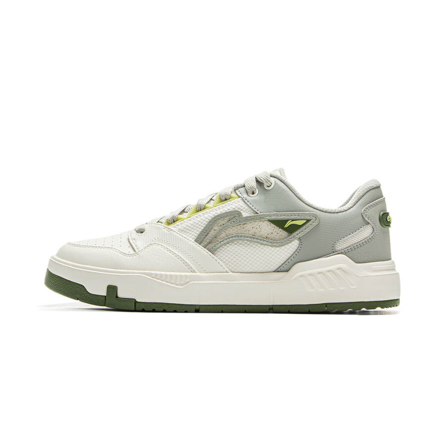 Li-Ning Li Ning COMMOM 80s Slip Resistant Abrasion Resistant Low top Skateboard Shoes Men's White Green
