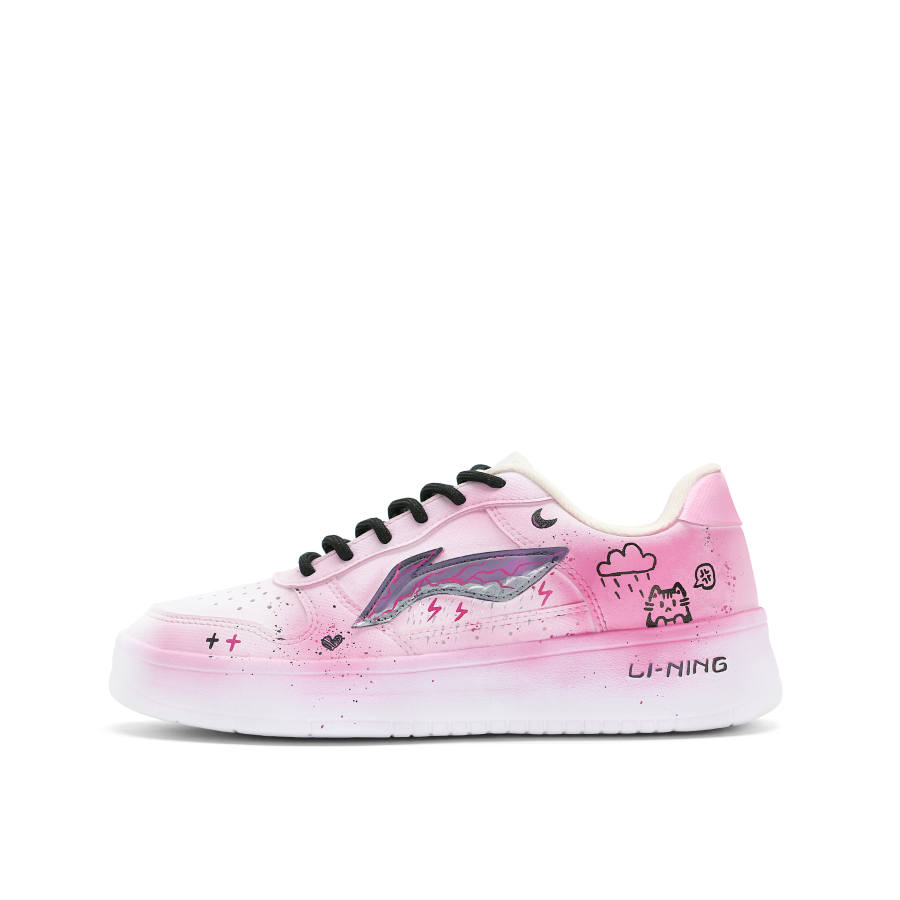 Li-Ning Li Ning Floating Boat Abrasion Resistant Balance Low top Skateboard Shoes Women's Pink