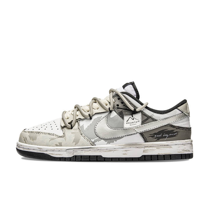 Nike Nike Dunk Freedom Panda, Hill Abrasion Resistant Abrasion Resistant Skateboard Shoes Unisex Brown White