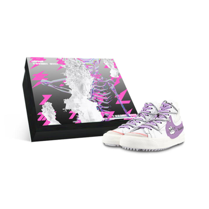 Nike Nike Blazer Mid top Skateboard Shoes Unisex White Purple
