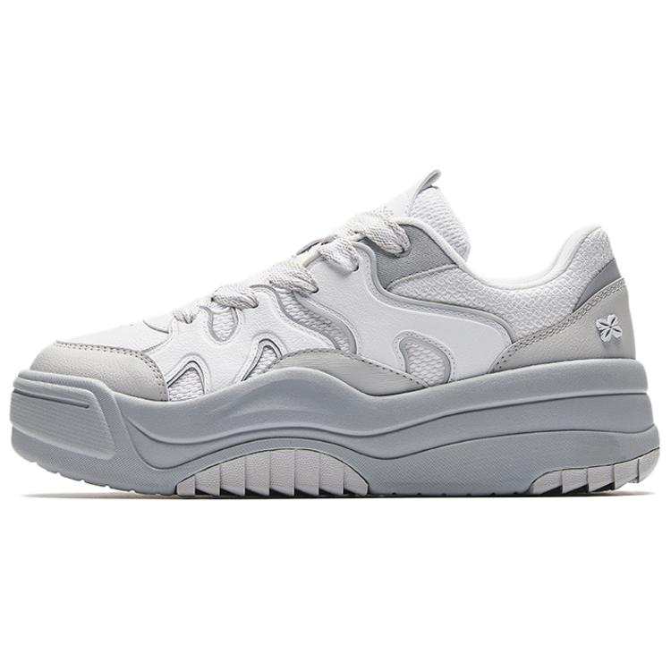 ANTA Skateboard Shoes Women's Low Top Pure White Lime