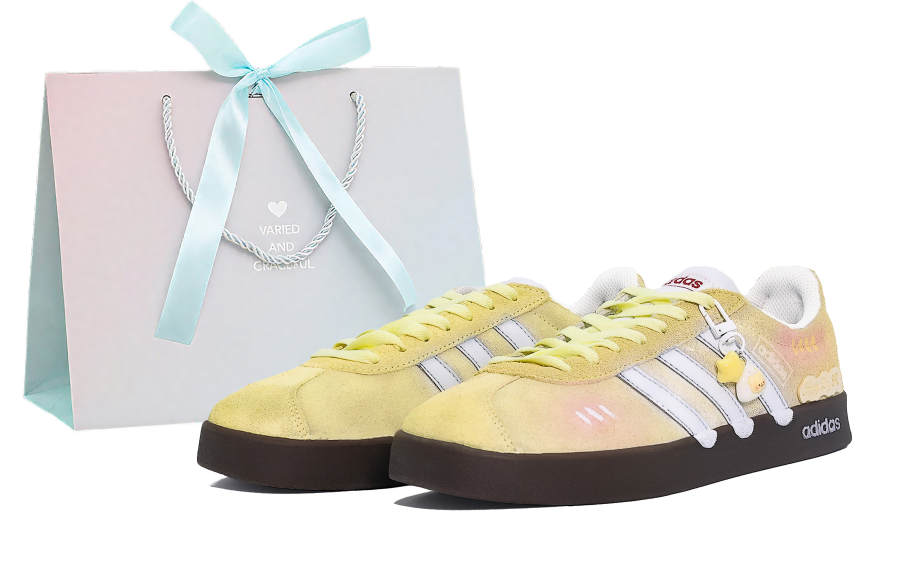 Adidas Adidas VL COURT 2.0 Cushioning, Wear Resistant Low top Skateboard Shoes Unisex Custard