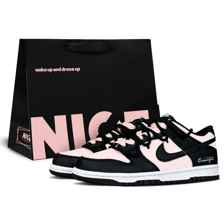 Nike Nike Dunk Low top Skateboard Shoes Women's Black Pink