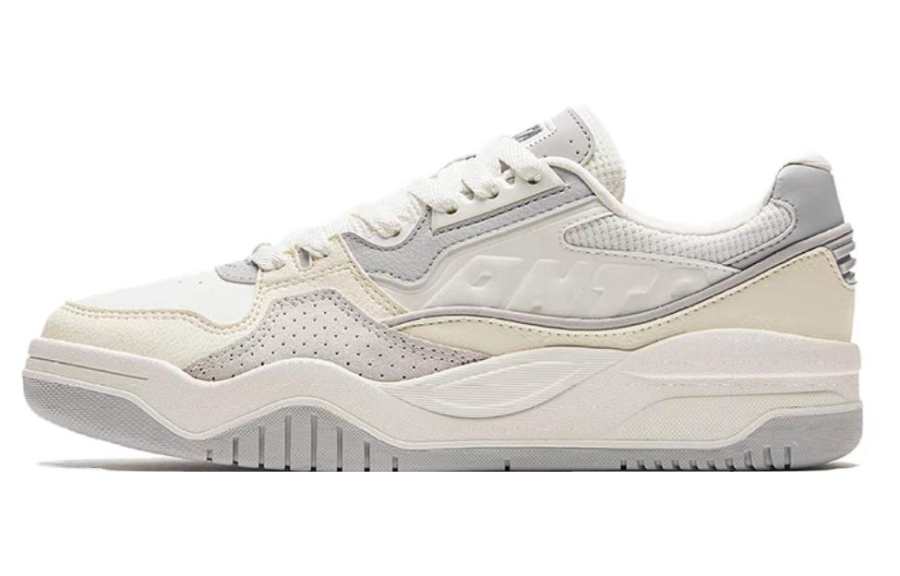 Anta Grand Slam Slip Resistant Abrasion Resistant Low top Skateboard Shoes Men's White Gray