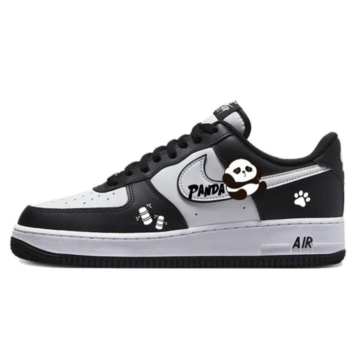 Nike Nike Air Force 1 Slip Resistant Abrasion Resistant Low top Skateboard Shoes Unisex Black White