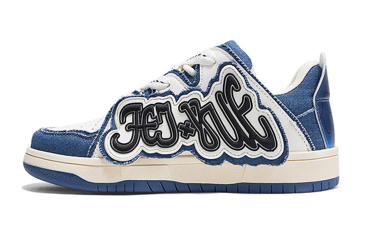 FEIYUE Slip-Resistant Abrasion-Resistant Low-top Skateboard Shoes Women's Beige Blue Black