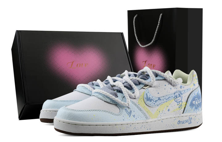 Nike Nike EBERNON Sky Dream, Heart Box Abrasion Resistant Low top Skateboard Shoes Men's Blue White