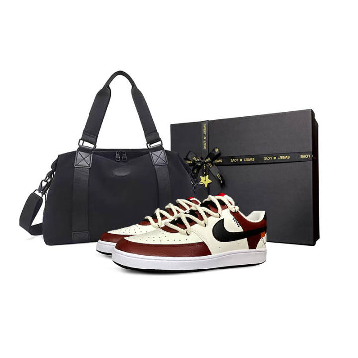 Nike Nike Court Vision 1 Tower Rabbit Abrasion Resistant Low top Skateboard Shoes Men's Red White