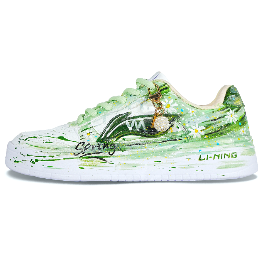 Li-Ning Li Ning Floating Boat Slip Resistant Abrasion Resistant Low top Skateboard Shoes Unisex Light Green