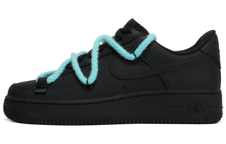 Nike Nike Air Force 1 Slip Resistant Abrasion Resistant Low top Skateboard Shoes Men's Matte Black