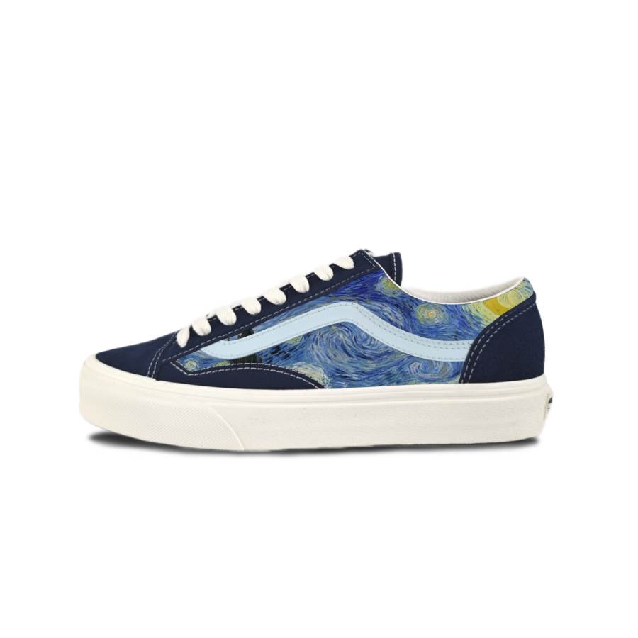 Vans Style 36 Suede Slip Resistant Abrasion Resistant Low top Skateboard Shoes Unisex Blue White