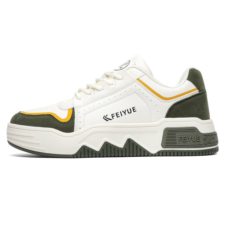 Poizon FEIYUE Lightweight Height-Increasing Lightweight Height-Increasing Low-top Skateboard Shoes Men's Beige Army Green