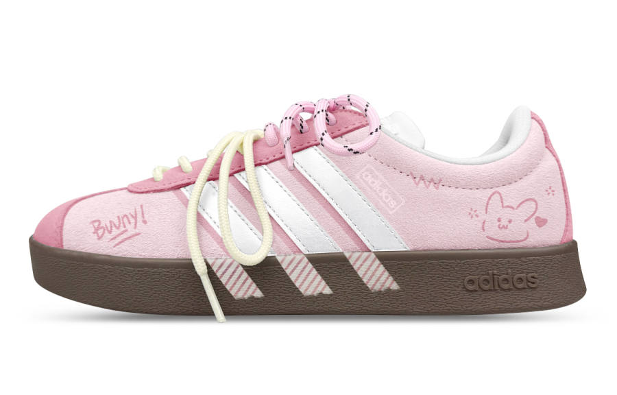 Adidas Adidas VL COURT 2.0 Low top Skateboard Shoes Unisex White Pink