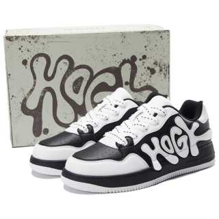 HOGK Slip Resistant, Abrasion Resistant, Height Increasing Skateboard Shoes Unisex Oreo
