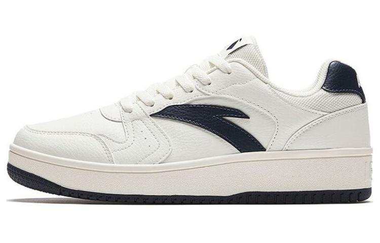Anta First Year Textile, Synthetic Leather Height Increasing Low top Skateboard Shoes Men's White Black