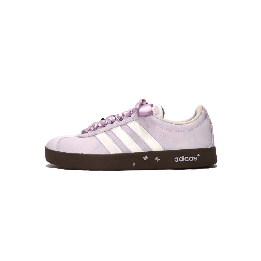 Adidas Adidas VL COURT 2.0 Slip Resistant Abrasion Resistant Low top Skateboard Shoes Unisex Purple White
