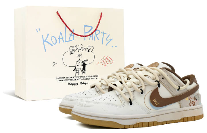 Nike Nike Dunk Leather Low top Skateboard Shoes Unisex Beige Brown