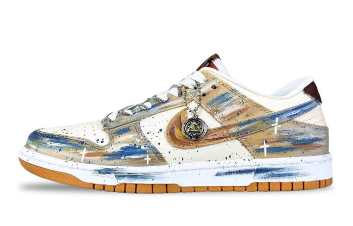 Nike Nike Dunk Phantom, Hidden Ruins Abrasion Resistant Low top Skateboard Shoes Unisex Beige Yellow Blue