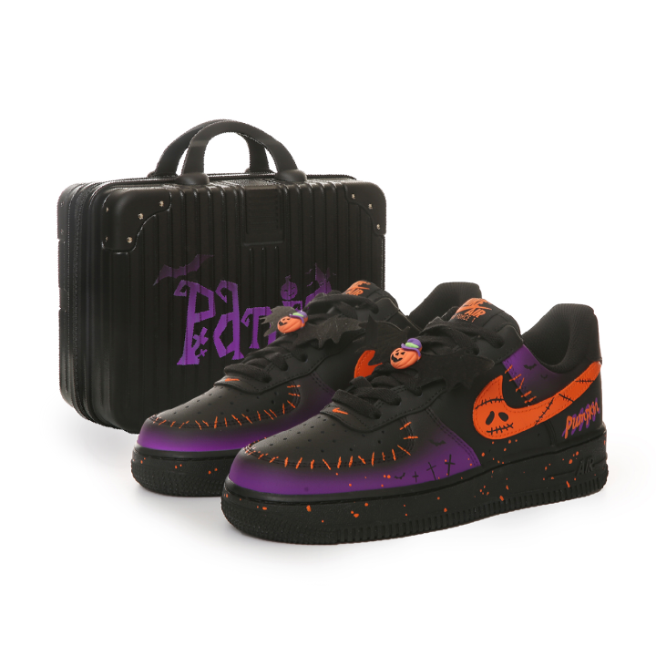 Nike Nike Air Force 1 Abrasion Resistant Low top Skateboard Shoes Unisex Black Purple