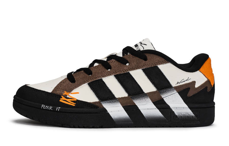 Adidas Adidas WCARD ADV REGo Hot Dog, Speed Tire Low top Skateboard Shoes Unisex Black White Brown Orange