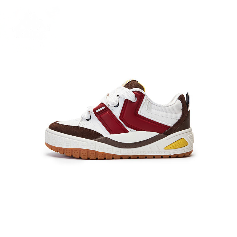 Kappa Slip Resistant Abrasion Resistant Low top Skateboard Shoes Unisex White Brown Red