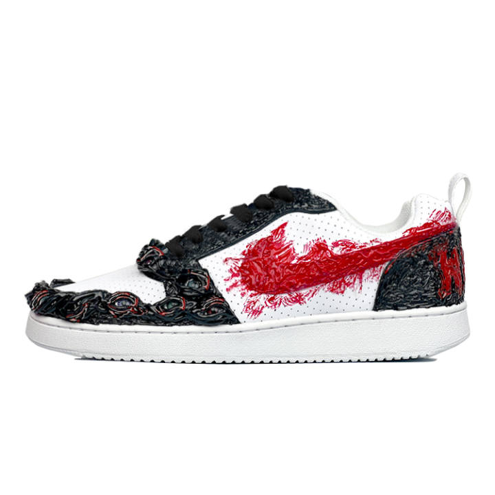 Nike Nike Court Borough Low Abrasion Resistant Low top Skateboard Shoes Men's Black Red