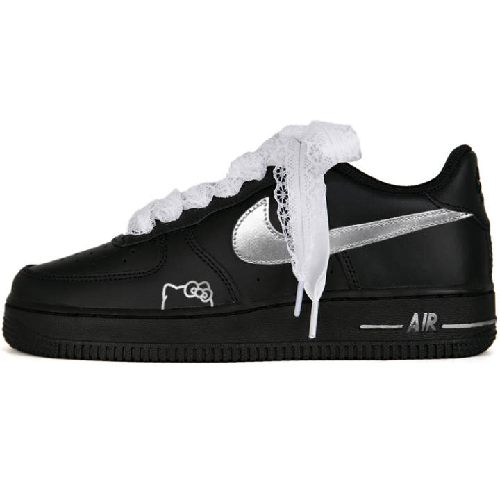 Nike Nike Air Force 1 Air Force 1, Silver White Cat Minimalist Style Abrasion Resistant Low top Skateboard Shoes Unisex