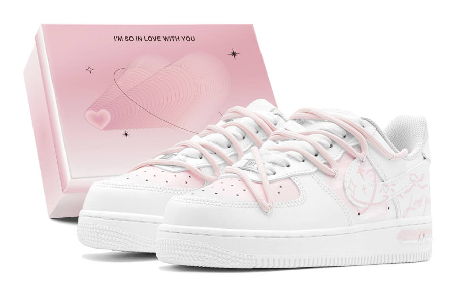 Nike Nike Air Force 1 Abrasion Resistant Abrasion Resistant Low top Skateboard Shoes Women's Pink White