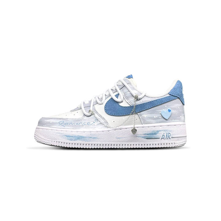 Nike Nike Air Force 1 Tower Rabbit Cushioning, Wear Resistant Low top Skateboard Shoes Unisex Blue