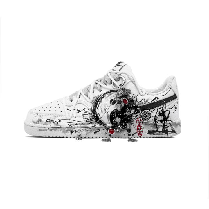 Nike Nike Court Vision 1 Dao Synthetic Leather Coverage Low top Skateboard Shoes Unisex Black White