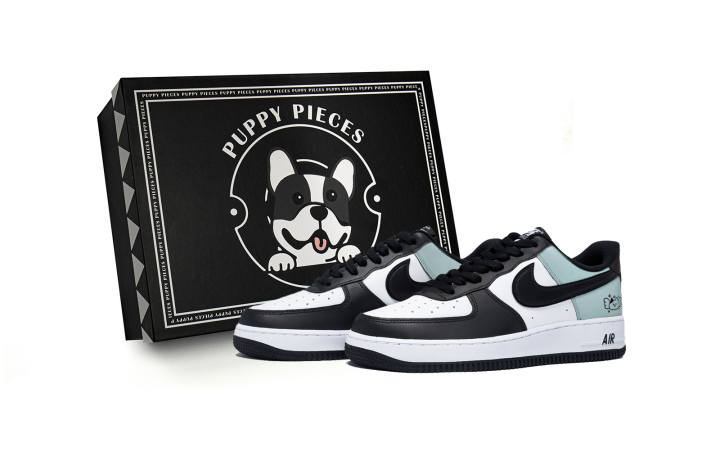 Nike Nike Air Force 1 Puppy Fragment, Special Shoe Box Low top Skateboard Shoes Men's White Green