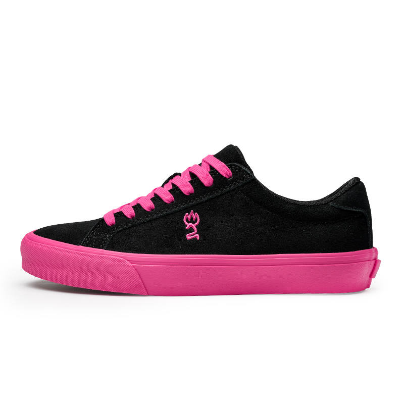 GOLUCK The Big Dipper Suede Low top Skateboard Shoes Unisex Black Pink