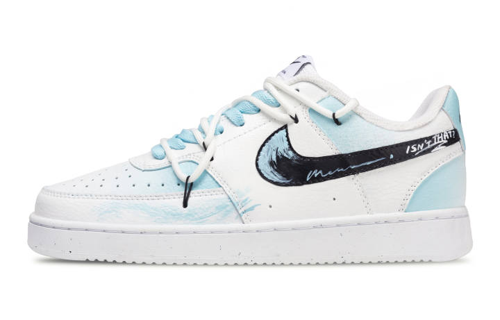 Nike Nike Court Vision 1 Ink Blue Edge Abrasion Resistant Abrasion Resistant Low top Skateboard Shoes Men's Light Blue
