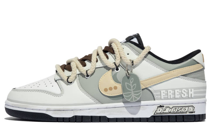 Nike Nike Dunk Low top Skateboard Shoes Men's Green Yellow White