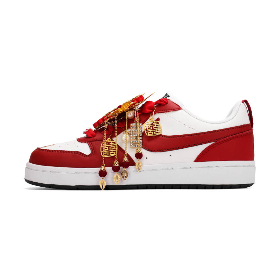 Nike Nike Court Borough Golden Jade Perfect Match Abrasion Resistant Low top Skateboard Shoes Unisex Red White