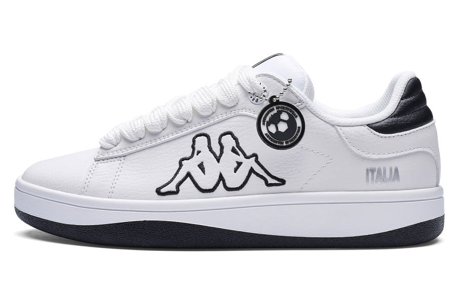 Kappa Back to Back Slip Resistant Abrasion Resistant Low top Skateboard Shoes Unisex White Black
