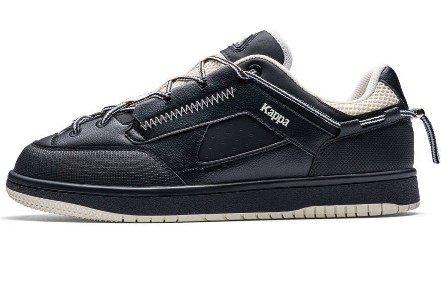 Kappa Intercity Commute Back to Back Slip Resistant Abrasion Resistant Low top Skateboard Shoes Unisex Black White