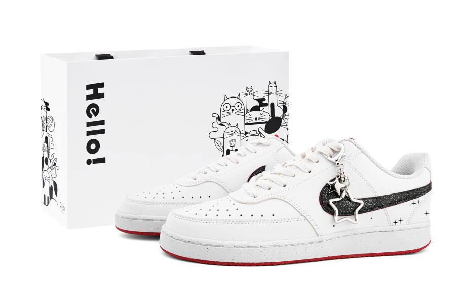 Nike Nike Court Vision Abrasion Resistant Lightweight Wear resistant And Lightweight Low top Skateboard Shoes Men's White