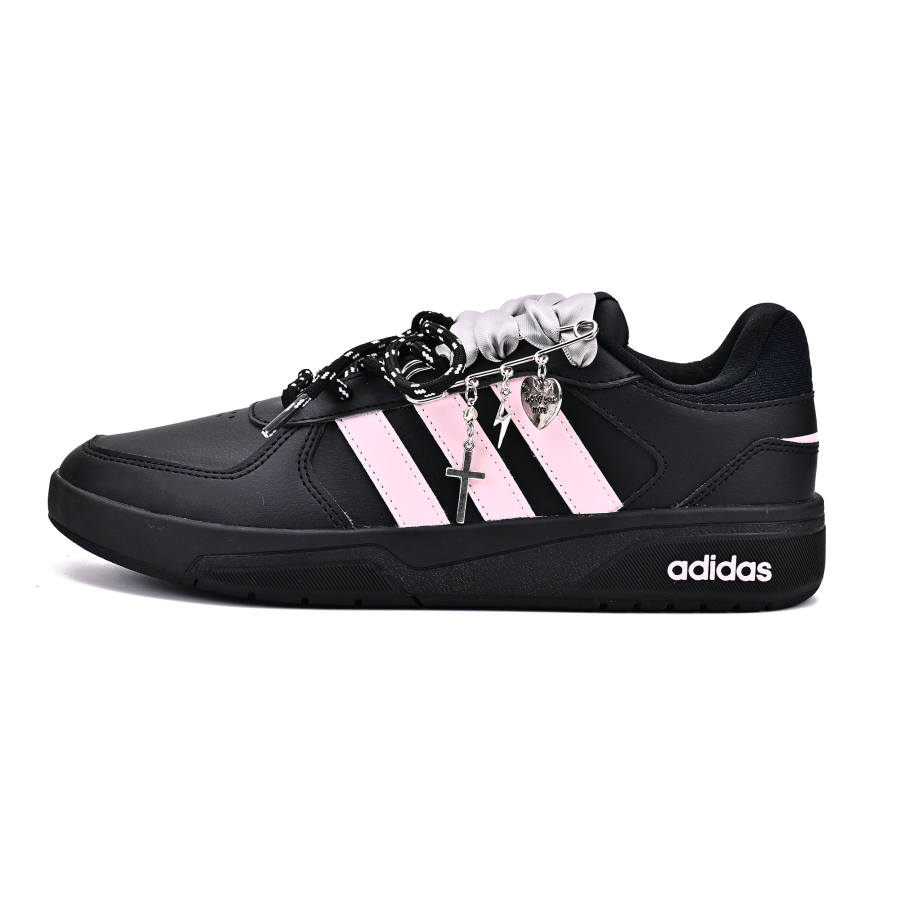 Adidas Neo Courtbeat Abrasion Resistant Low top Skateboard Shoes Unisex Black Pink