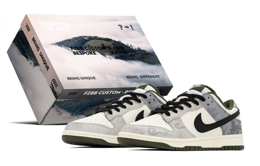 Nike Nike Dunk Box, Chinese Style, Authentic Roots Abrasion Resistant Abrasion Resistant Low top Skateboard Shoes Men's