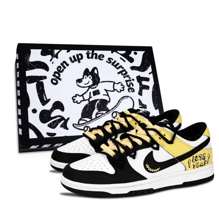 Nike Nike Dunk Black White, Cool Play Trail Abrasion Resistant Abrasion Resistant Low top Skateboard Shoes Unisex