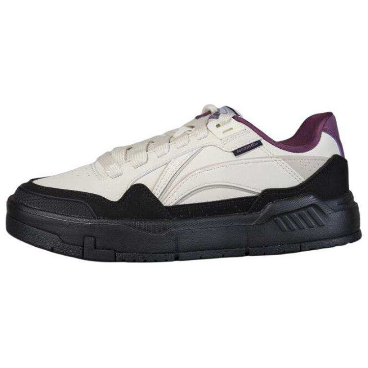 Li-Ning Li Ning Common 80s Slip Resistant Abrasion Resistant Low top Skateboard Shoes Women's White Black