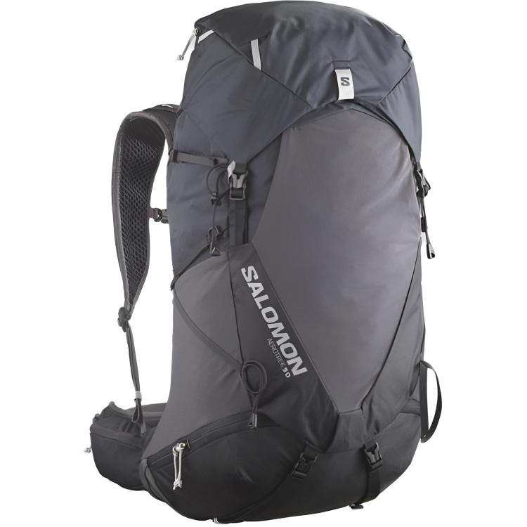 SALOMON 50L Mountaineering Bag Outdoor Bag Heavy Load Hiking Dark Gray Black Men's