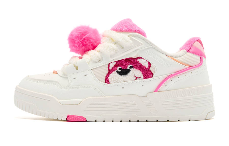 QIAODAN Skateboard Shoes Women's Low Top Ivory / Aurora Pink