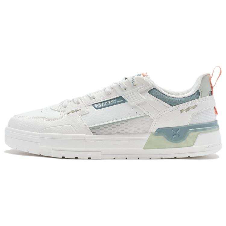 XTEP Fission Abrasion Resistant Low top Skateboard Shoes Men's White Blue Green