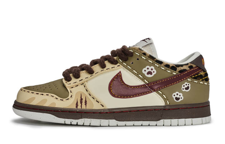 Nike Nike Dunk 811 Manufacturing Q Claw Leopard Low top Skateboard Shoes Women's Black Red Brown