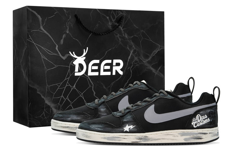 Nike Nike Court Borough DEER New Era Abrasion Resistant Abrasion Resistant Low top Skateboard Shoes Men's Black White Gray