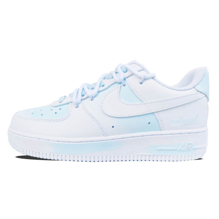 Nike Nike Air Force 1 Leather Cushioning Low top Skateboard Shoes Unisex Blue