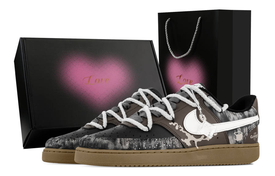 Nike Nike Court Vision American Coffee Synthetic Leather Abrasion Resistant Breathable Low top Skateboard Shoes Men's